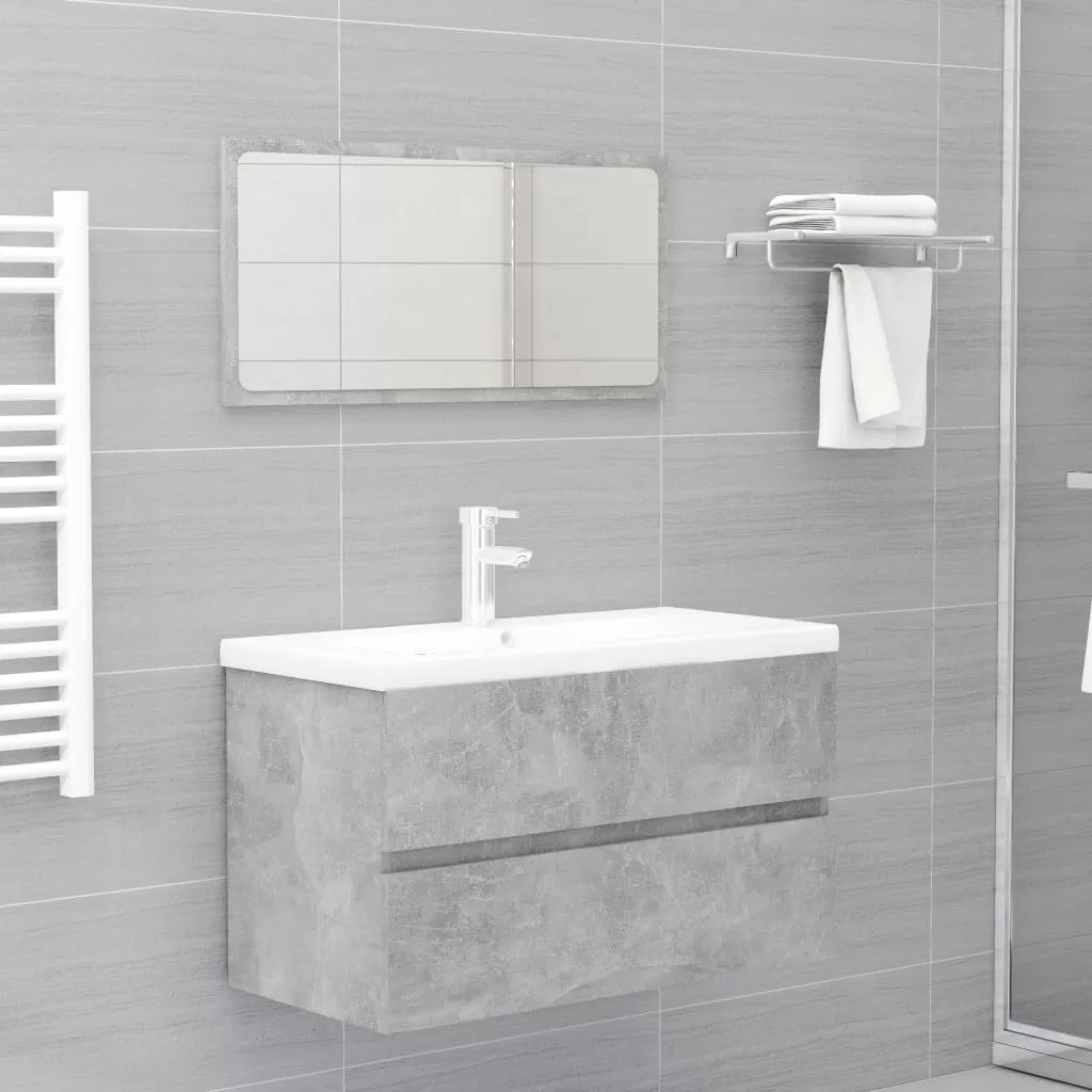 Set mobilier baie - SET MOBILIER DE BAIE, 2 PIESE, GRI BETON