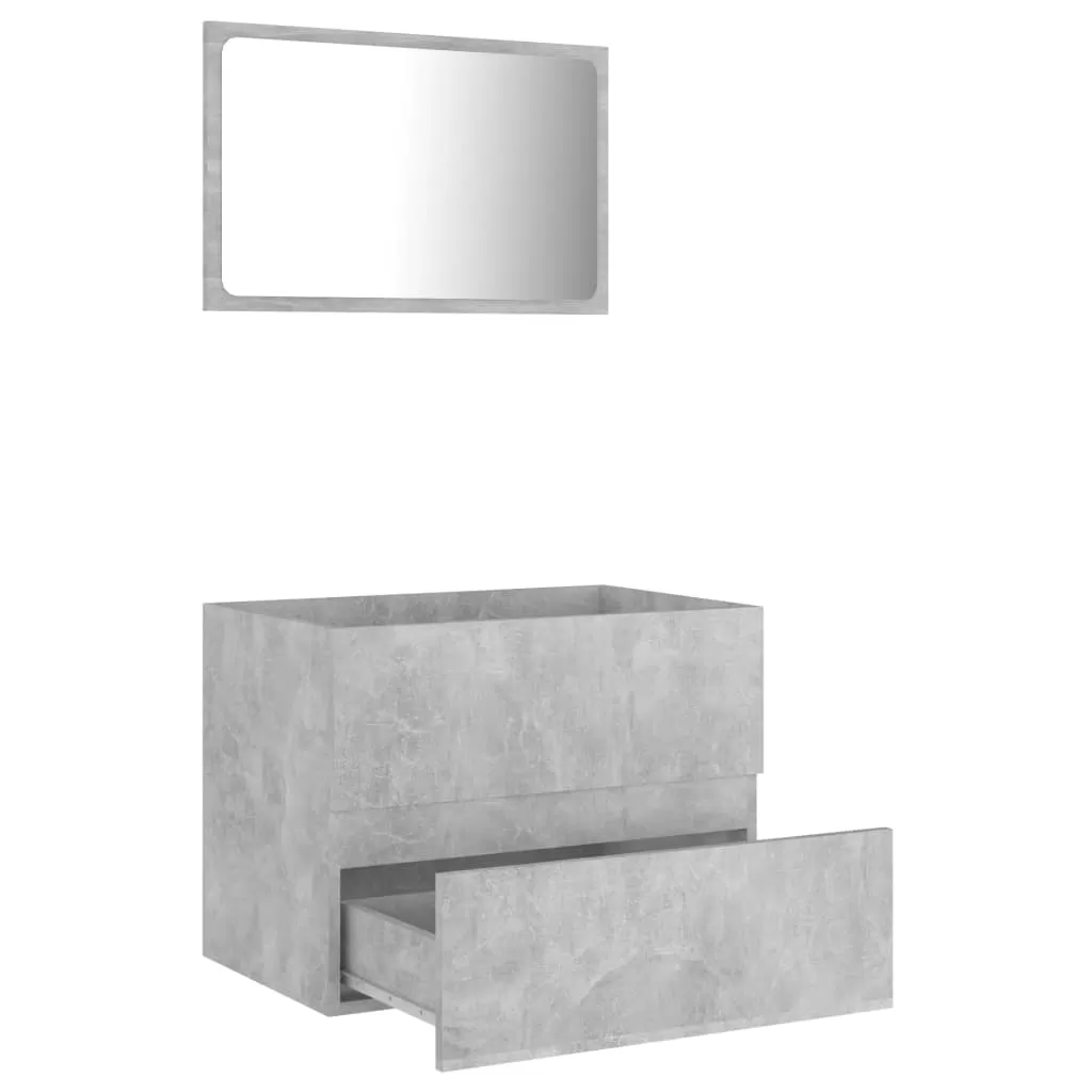 SET MOBILIER DE BAIE, 2 PIESE, GRI BETON [6]