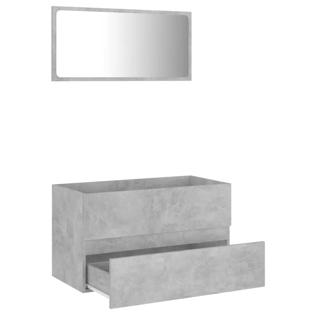 SET MOBILIER DE BAIE, 2 PIESE, GRI BETON [4]