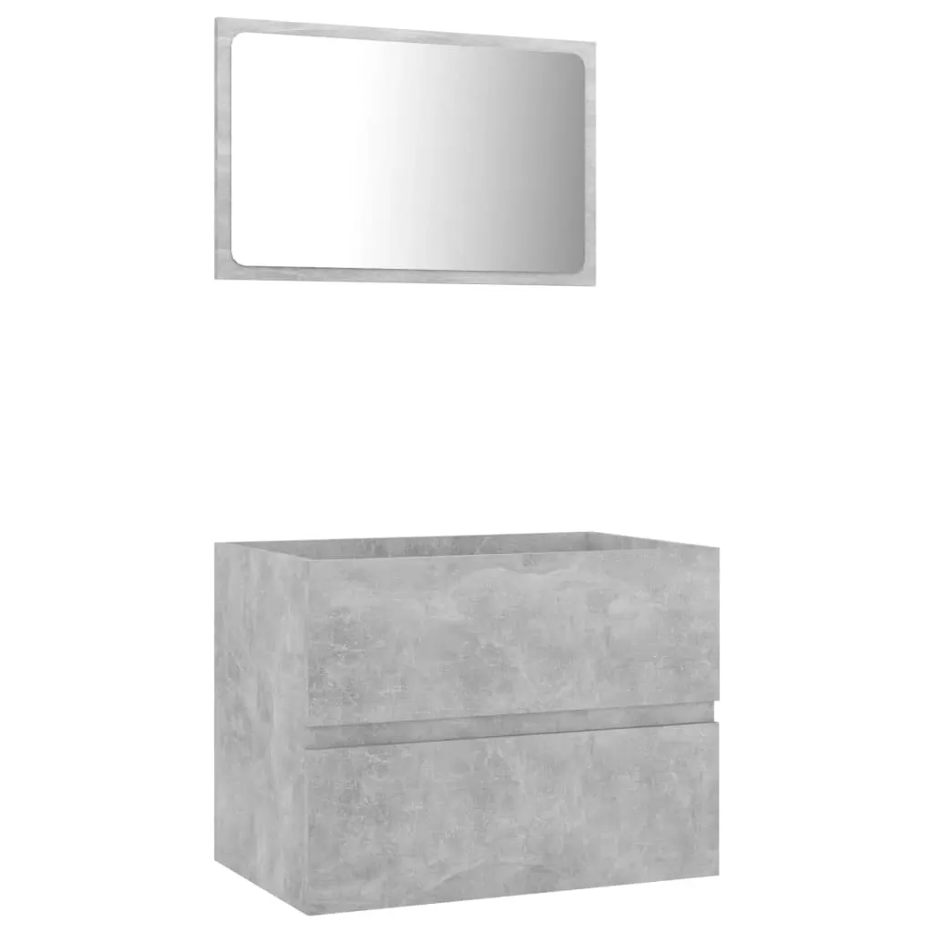 SET MOBILIER DE BAIE, 2 PIESE, GRI BETON [1]