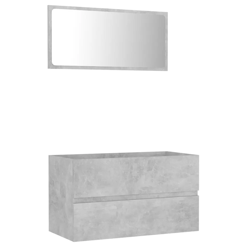 SET MOBILIER DE BAIE, 2 PIESE, GRI BETON [1]