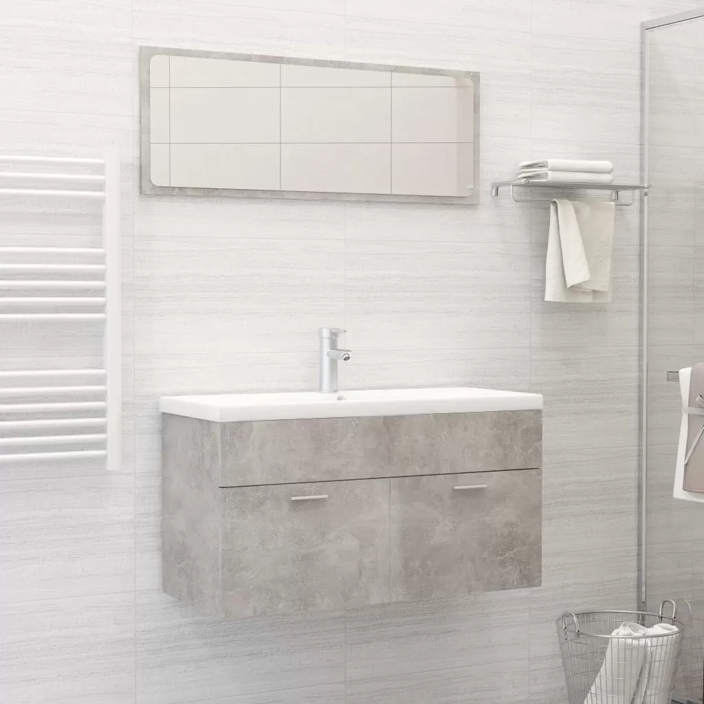 Set mobilier baie - SET MOBILIER DE BAIE, 2 PIESE, GRI BETON