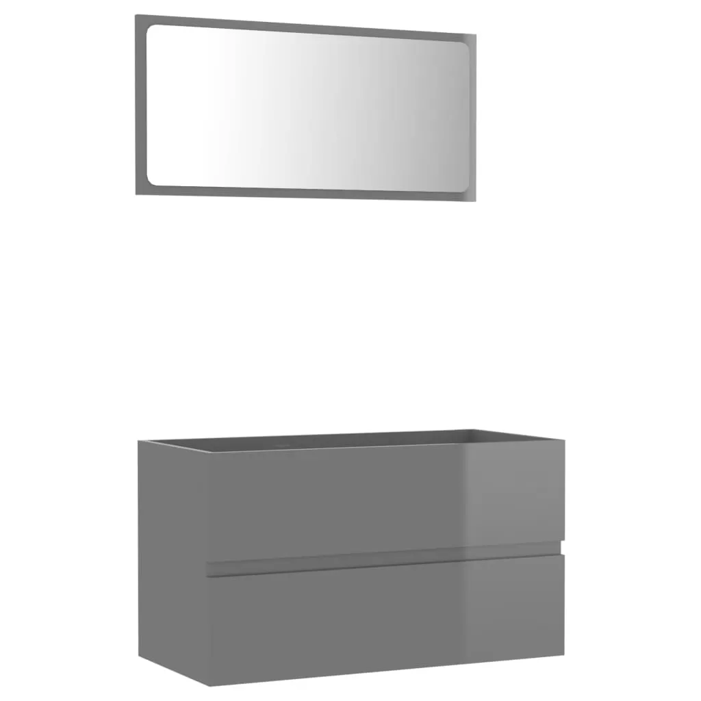 SET MOBILIER DE BAIE, 2 PIESE, GRI LUCIOS [1]