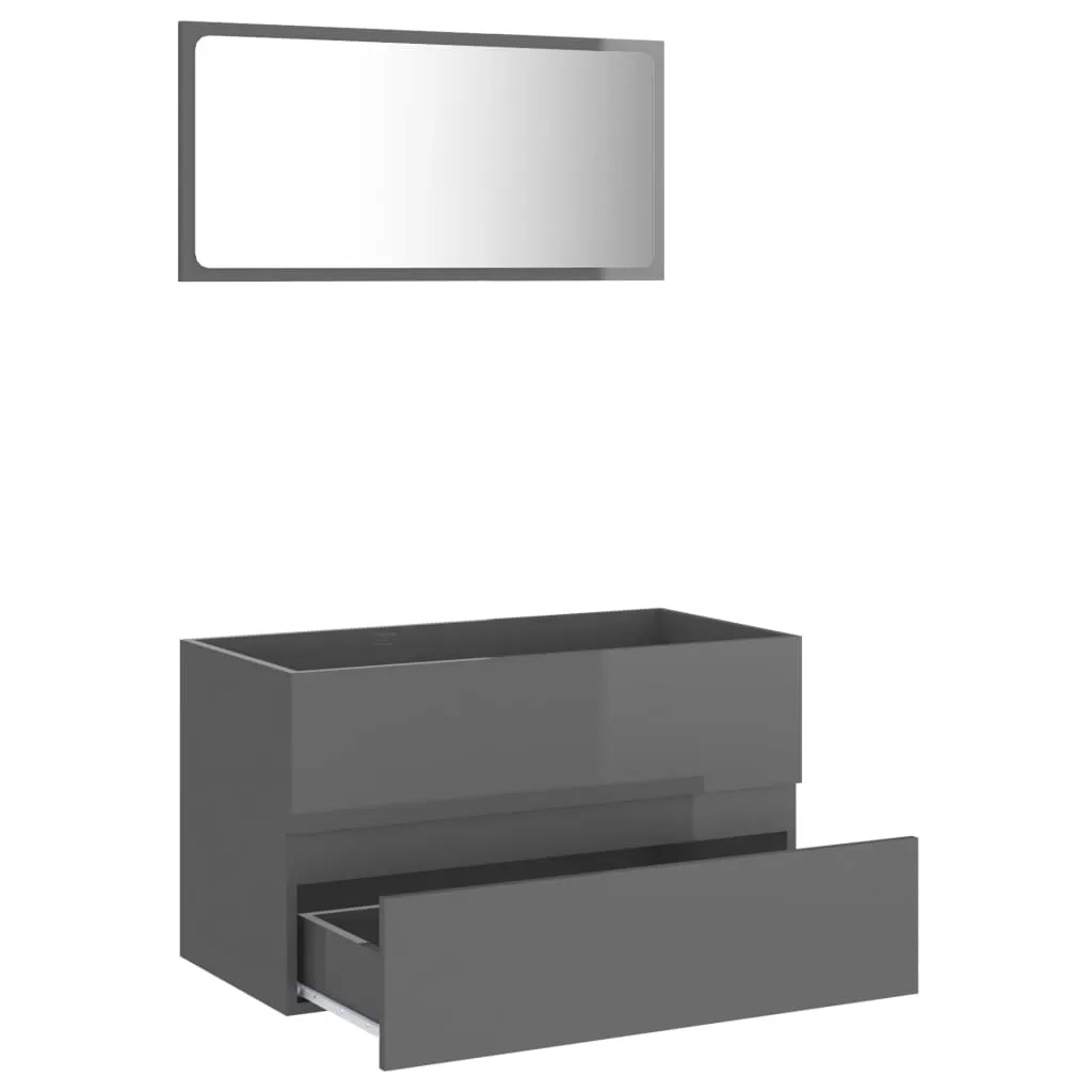 SET MOBILIER DE BAIE, 2 PIESE, GRI LUCIOS [4]