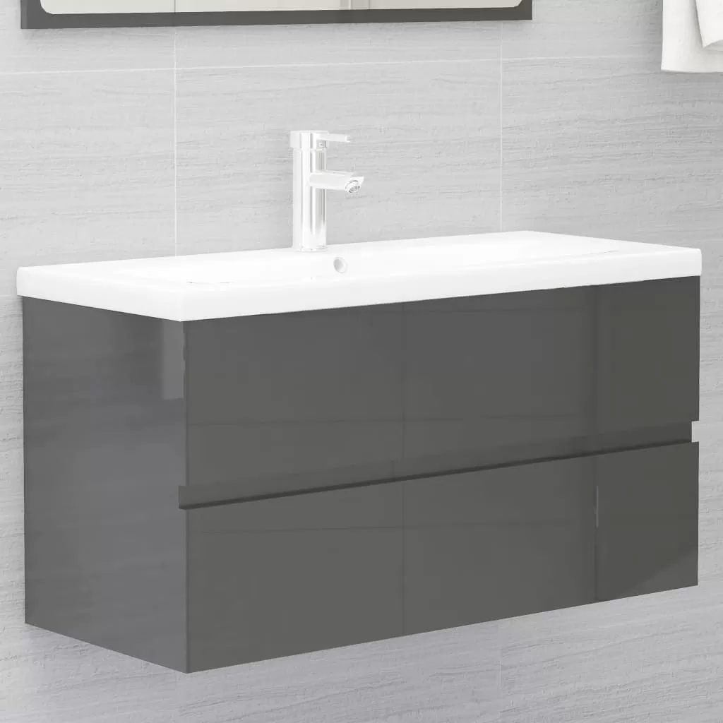 SET MOBILIER DE BAIE, 2 PIESE, GRI LUCIOS [3]