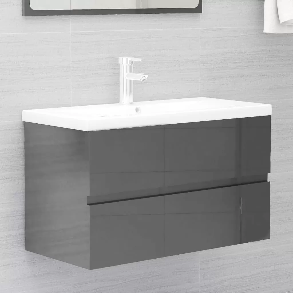 SET MOBILIER DE BAIE, 2 PIESE, GRI LUCIOS [3]
