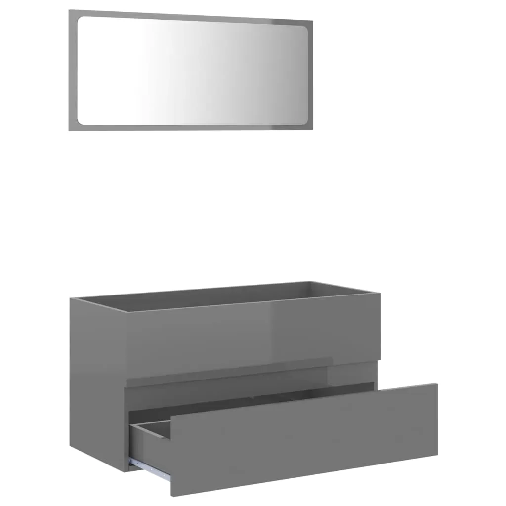 SET MOBILIER DE BAIE, 2 PIESE, GRI LUCIOS [4]