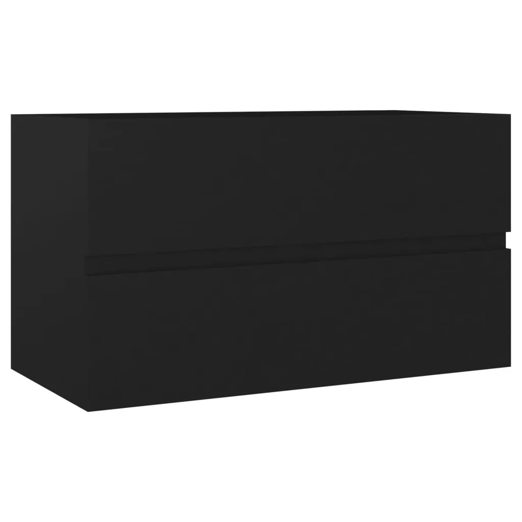 SET MOBILIER DE BAIE, 2 PIESE, NEGRU [11]