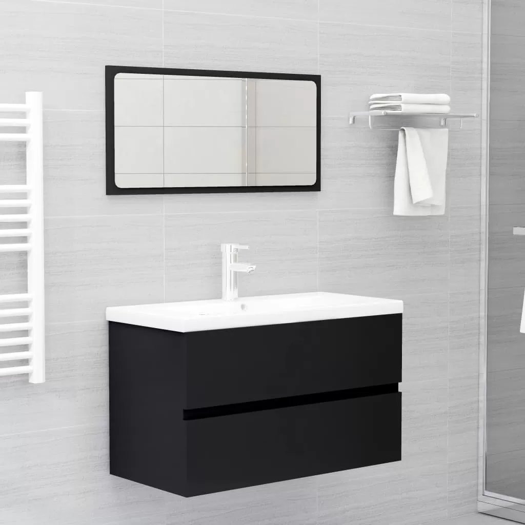 Set mobilier baie - SET MOBILIER DE BAIE, 2 PIESE, NEGRU