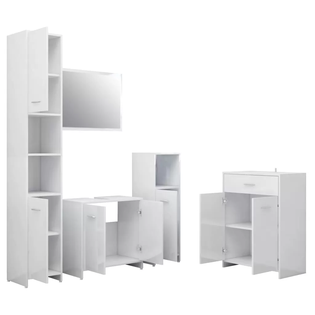 SET MOBILIER DE BAIE, 4 PIESE, ALB LUCIOS [2]