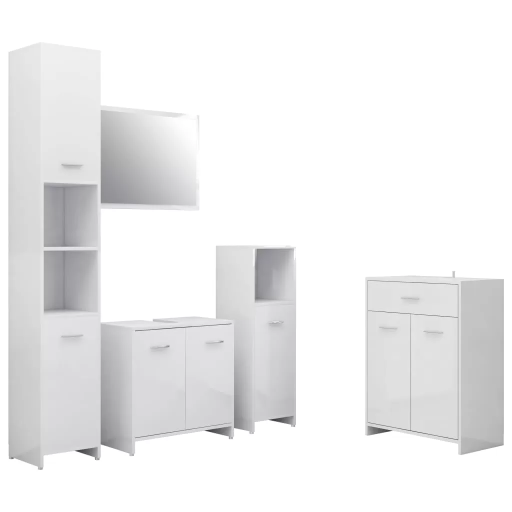 SET MOBILIER DE BAIE, 4 PIESE, ALB LUCIOS [1]