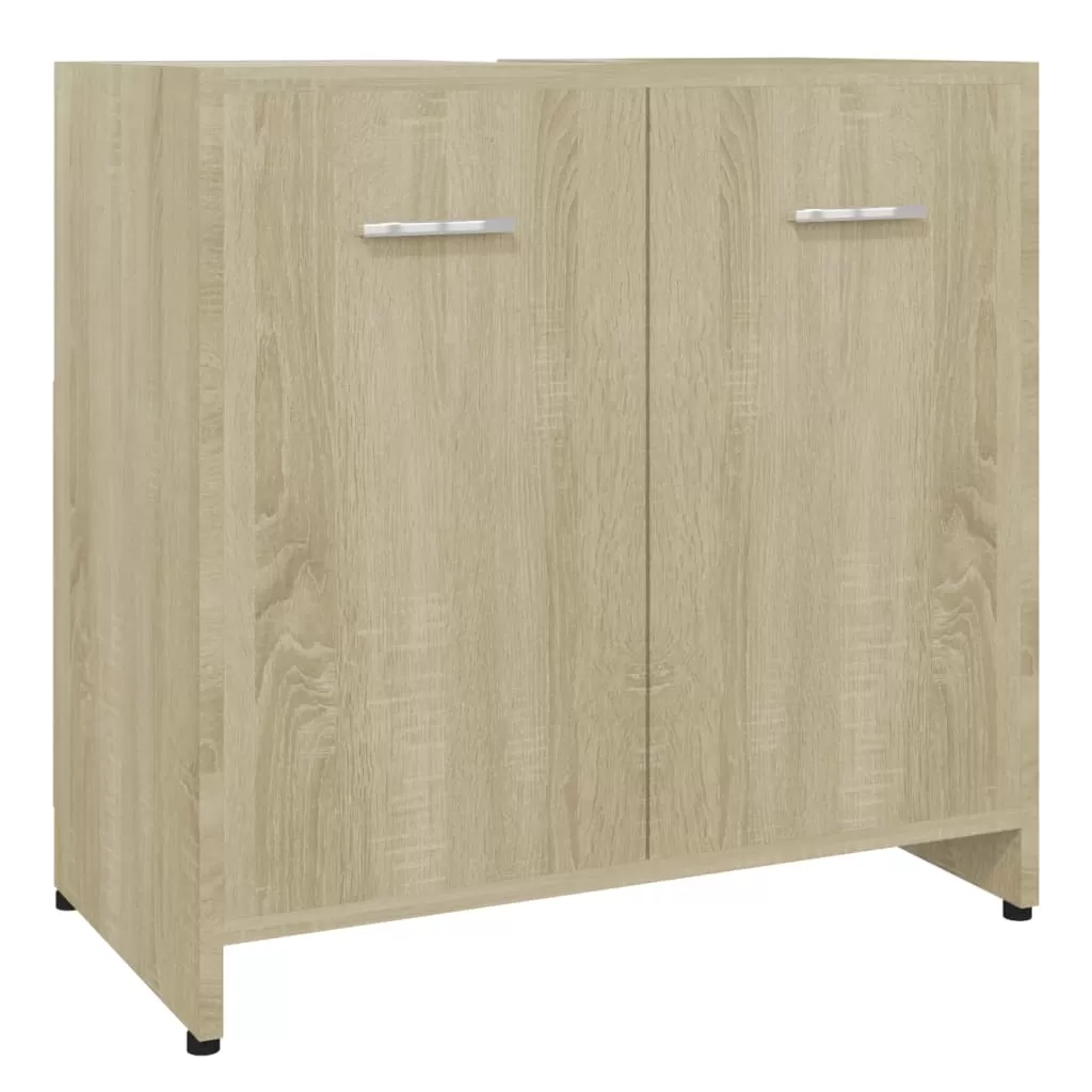SET MOBILIER DE BAIE, 4 PIESE, STEJAR SONOMA [3]