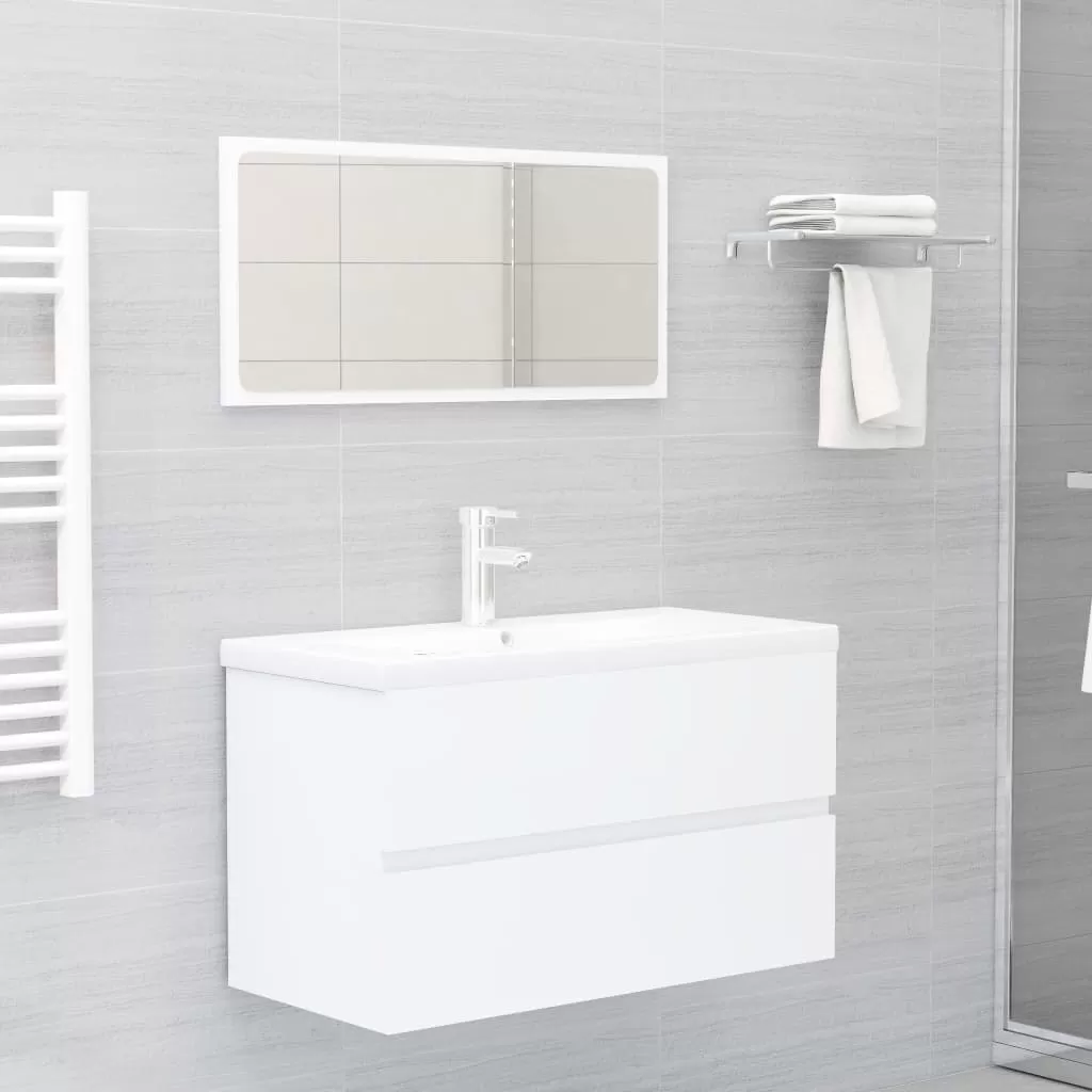 Set mobilier baie - SET MOBILIER DE BAIE, ALB, 80 X 38.5 X 45 CM