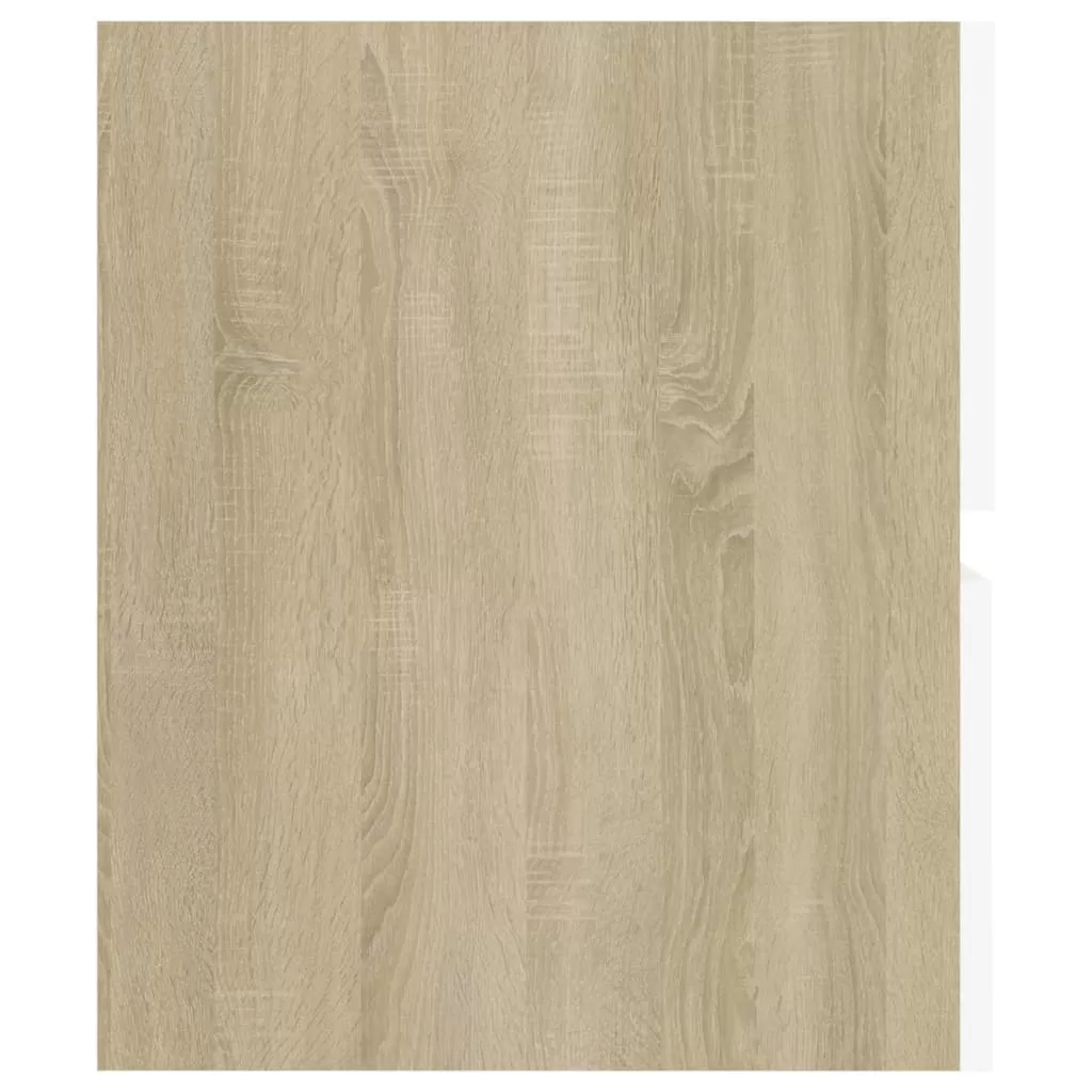 SET MOBILIER DE BAIE, ALB SI STEJAR SONOMA, 60 X 38.5 X 45 CM [10]
