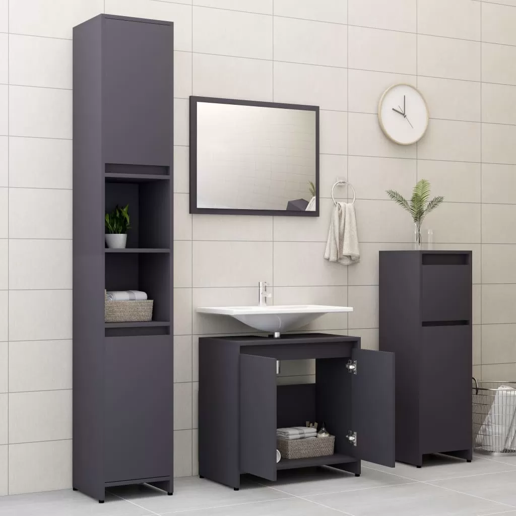 SET MOBILIER DE BAIE, GRI [4]