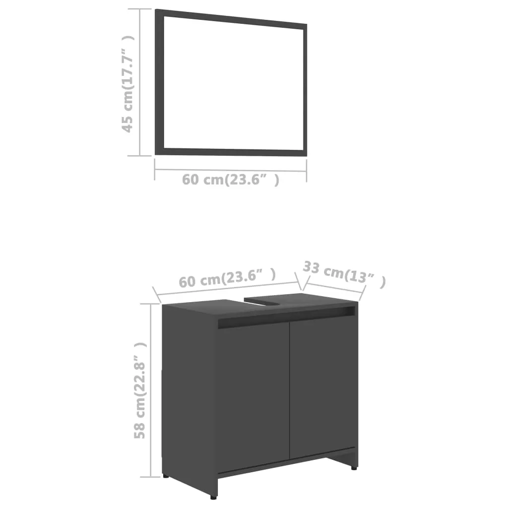 SET MOBILIER DE BAIE, GRI [8]