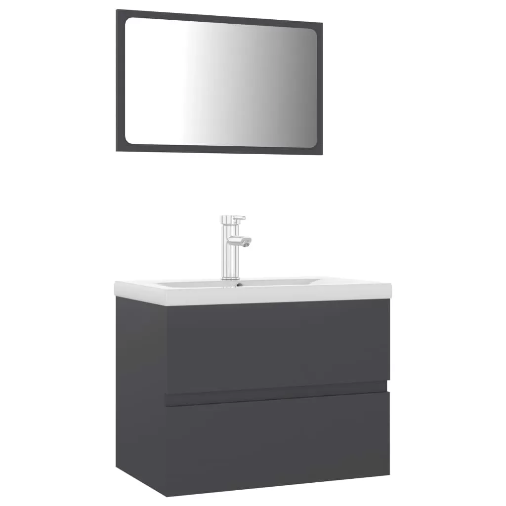 SET MOBILIER DE BAIE, GRI, 60 X 38.5 X 45 CM [1]