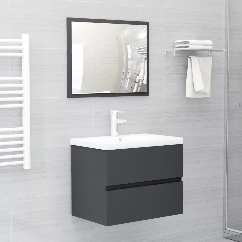 Set mobilier baie - SET MOBILIER DE BAIE, GRI, 60 X 38.5 X 45 CM