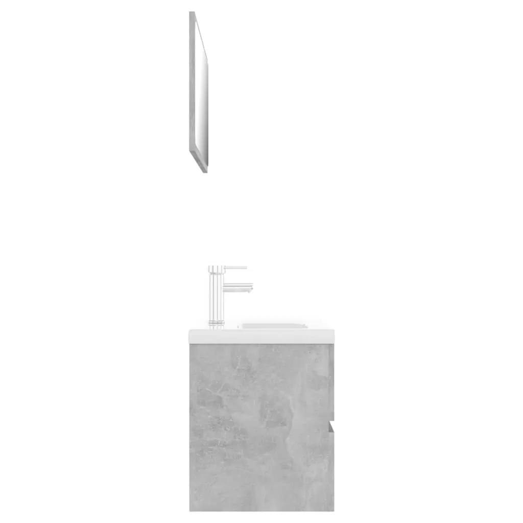 SET MOBILIER DE BAIE, GRI BETON, 80 X 38.5 X 45 CM [6]