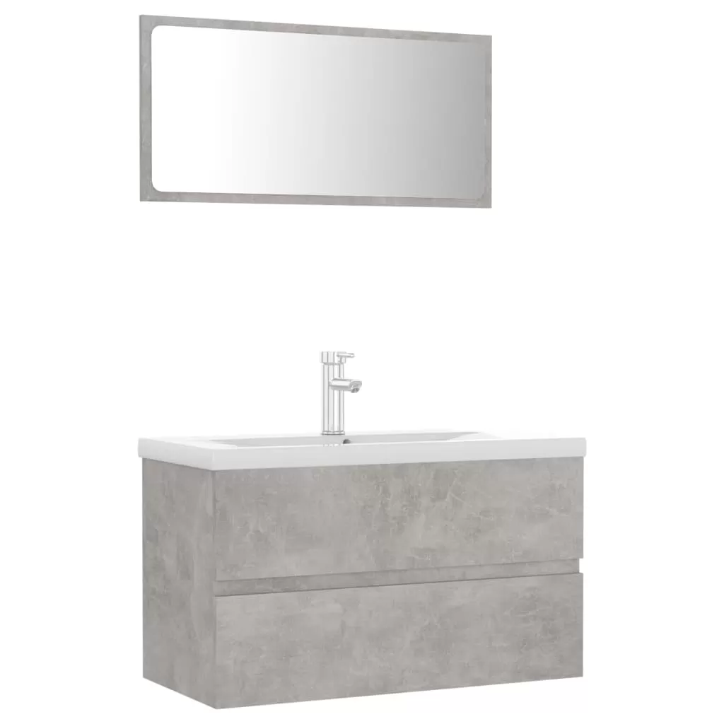 SET MOBILIER DE BAIE, GRI BETON, 80 X 38.5 X 45 CM [1]