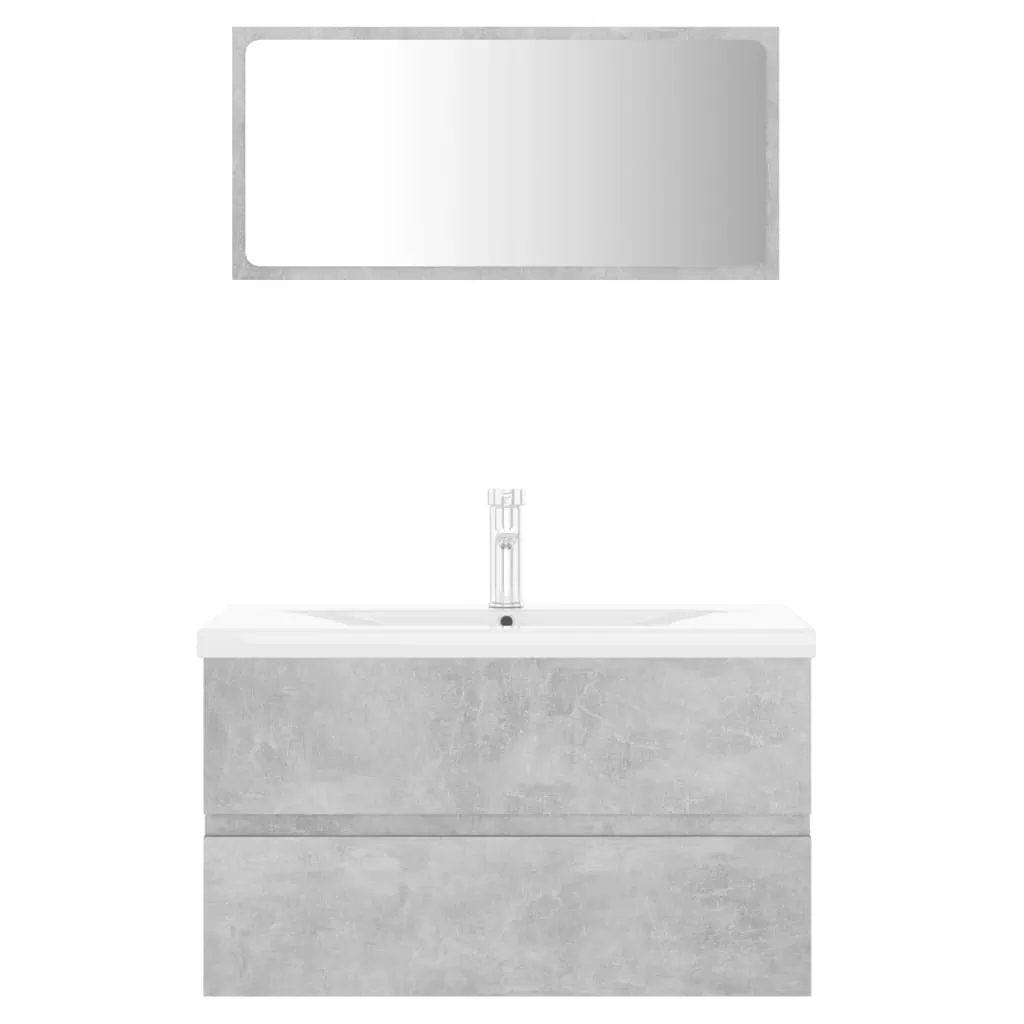 SET MOBILIER DE BAIE, GRI BETON, 80 X 38.5 X 45 CM [5]
