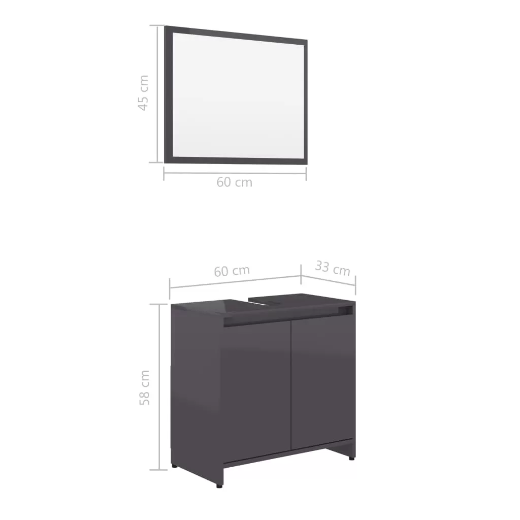 SET MOBILIER DE BAIE, GRI LUCIOS [8]