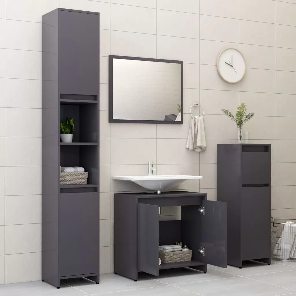 SET MOBILIER DE BAIE, GRI LUCIOS [4]