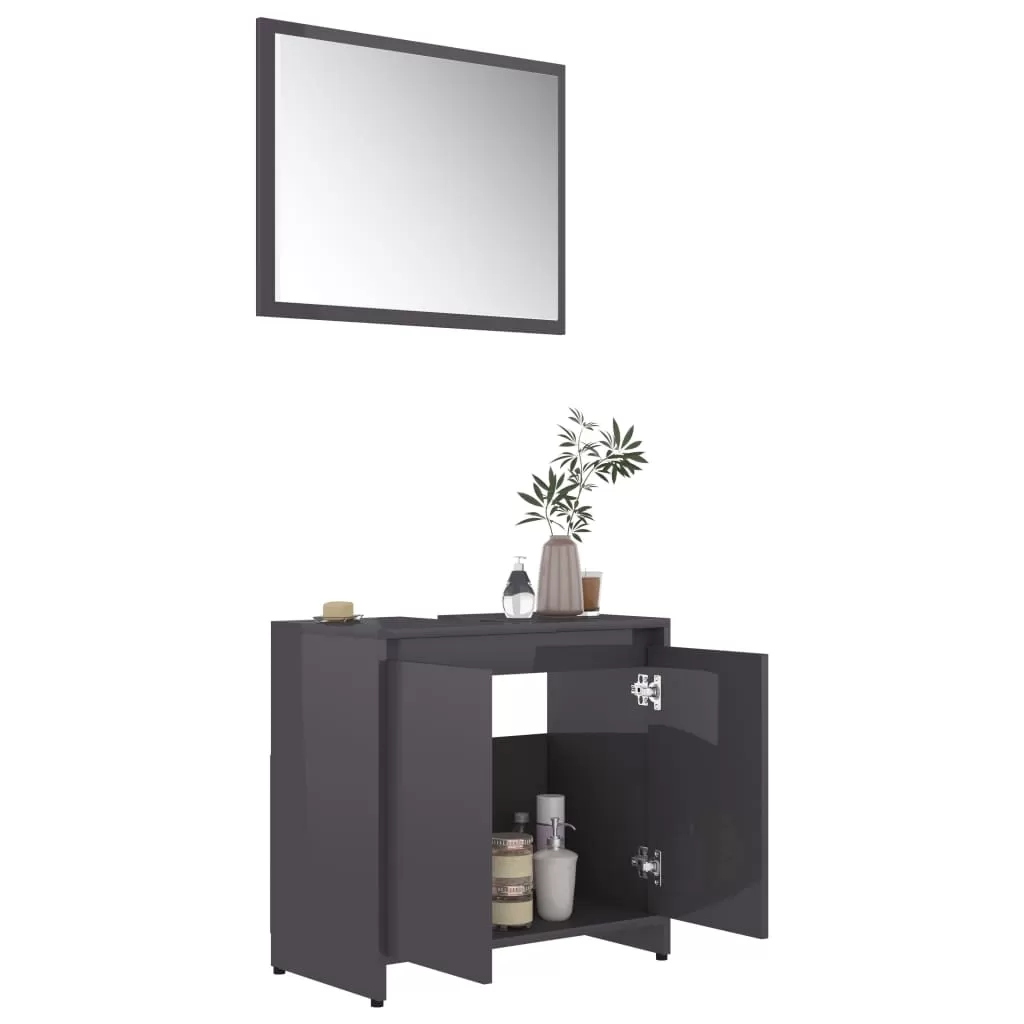 SET MOBILIER DE BAIE, GRI LUCIOS [2]
