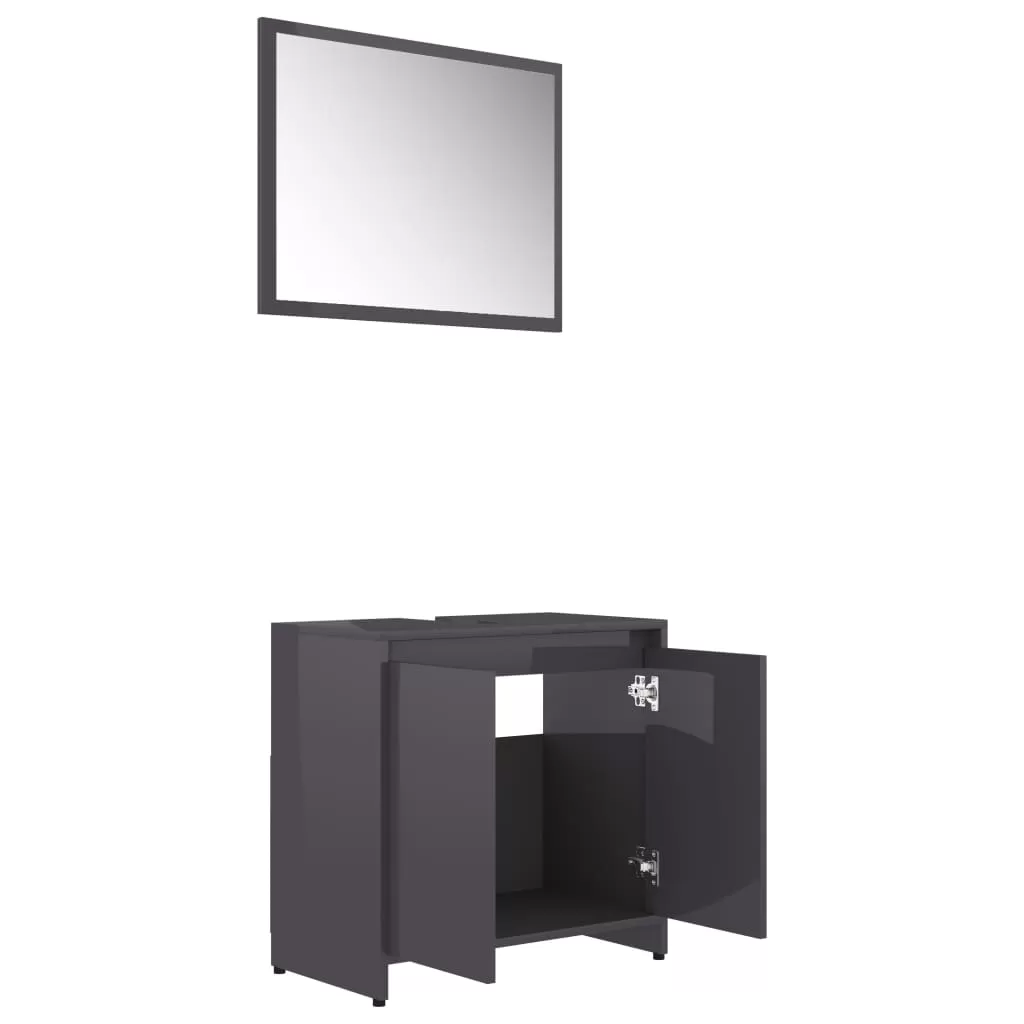 SET MOBILIER DE BAIE, GRI LUCIOS [6]