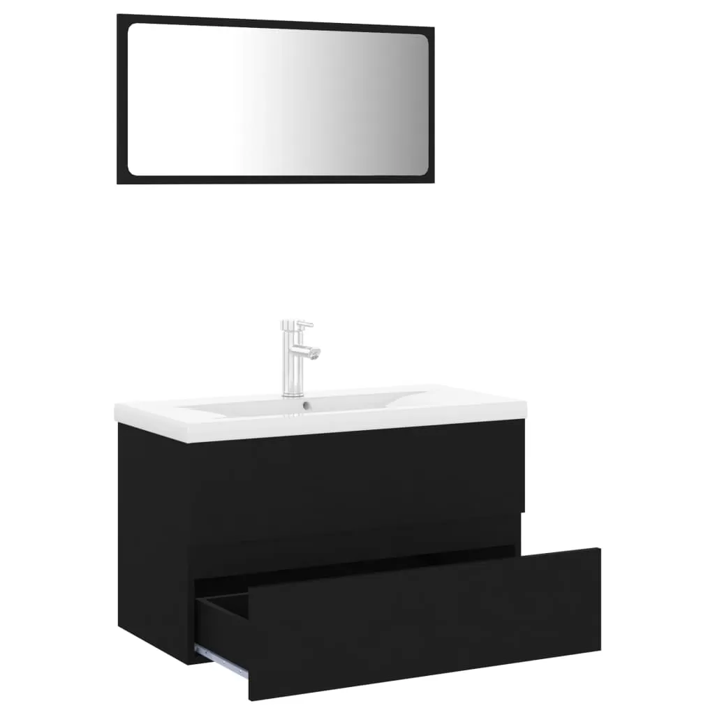 SET MOBILIER DE BAIE, NEGRU, 80 X 38.5 X 45 CM [4]