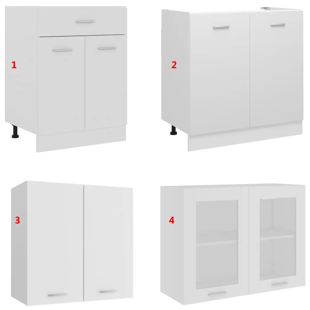 SET MOBILIER DE BUCATARIE DIN 4 PIESE, ALB [8]