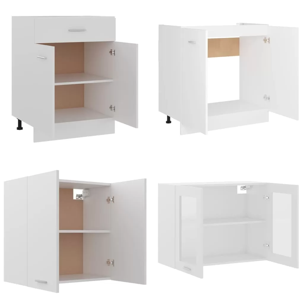 SET MOBILIER DE BUCATARIE DIN 4 PIESE, ALB [4]