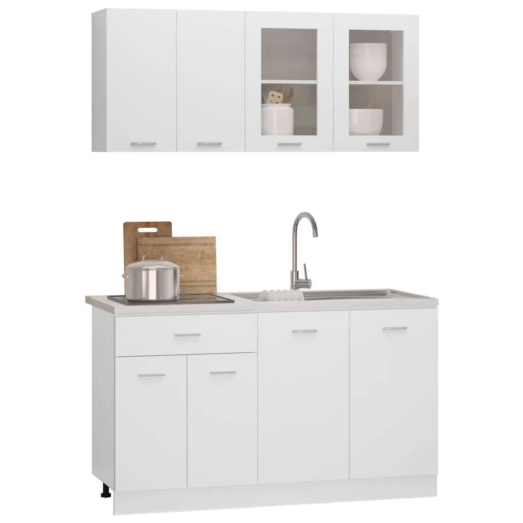 SET MOBILIER DE BUCATARIE DIN 4 PIESE, ALB [2]