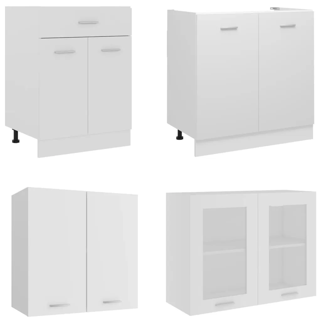 SET MOBILIER DE BUCATARIE DIN 4 PIESE, ALB [3]