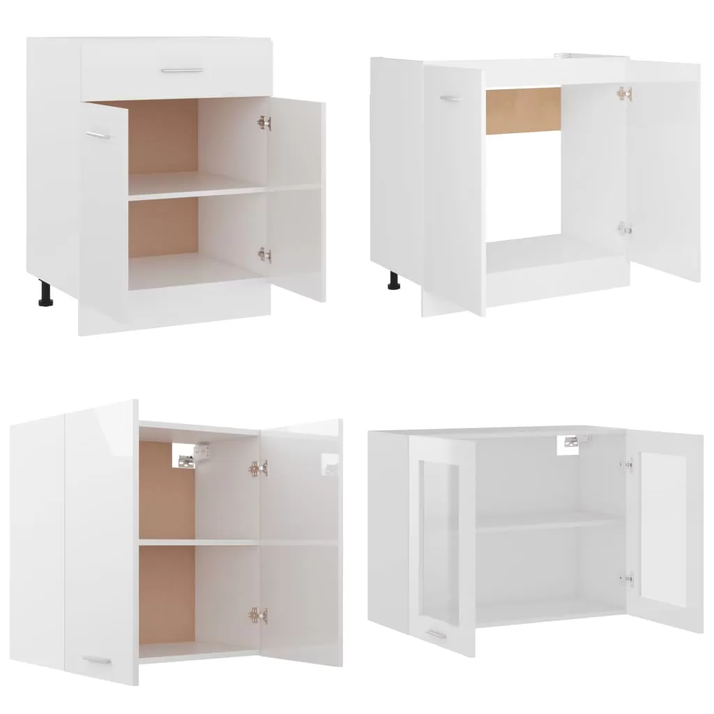SET MOBILIER DE BUCATARIE DIN 4 PIESE, ALB LUCIOS [4]