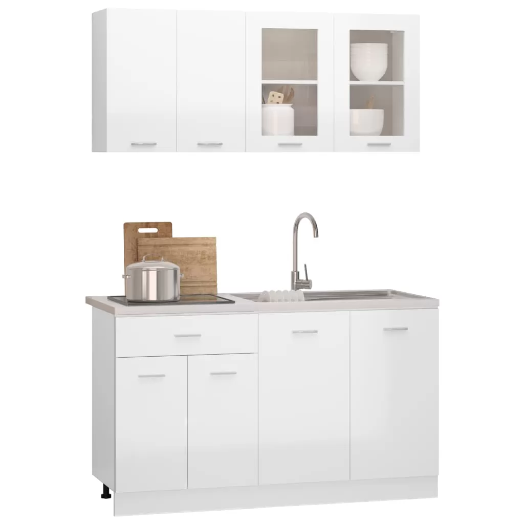 SET MOBILIER DE BUCATARIE DIN 4 PIESE, ALB LUCIOS [2]