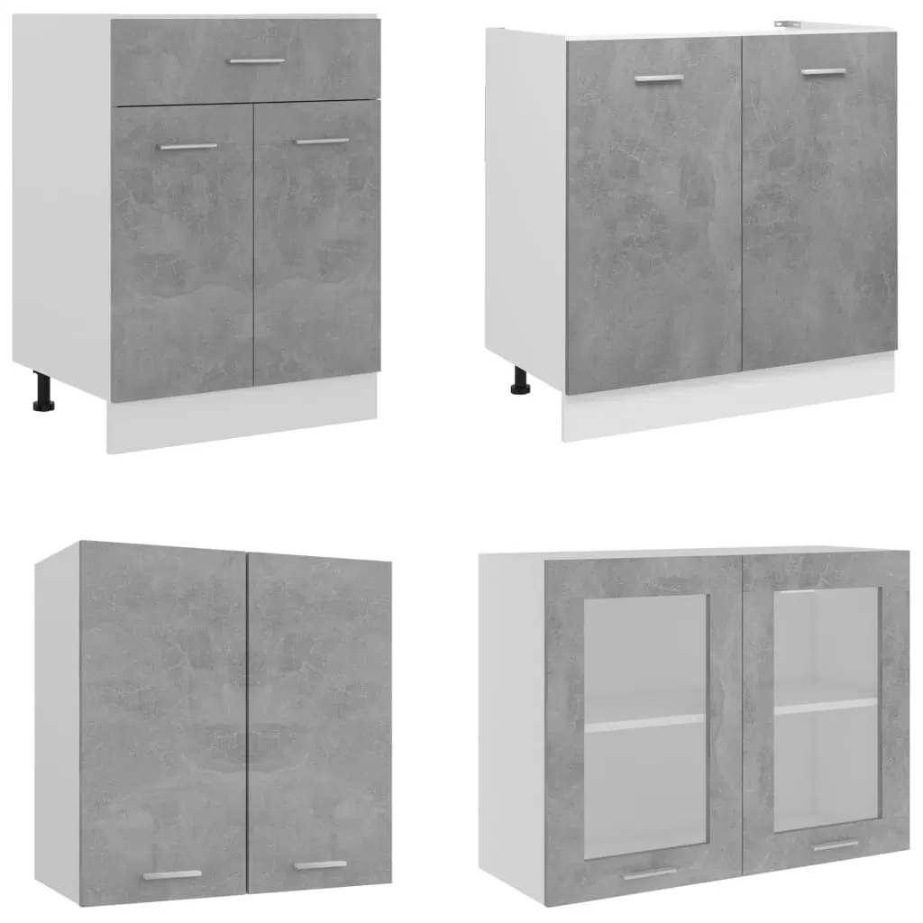 SET MOBILIER DE BUCATARIE DIN 4 PIESE, GRI BETON [3]