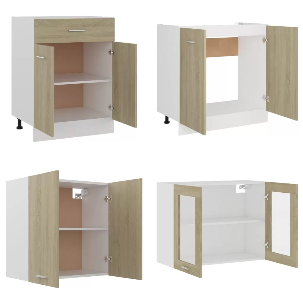 SET MOBILIER DE BUCATARIE DIN 4 PIESE, STEJAR SONOMA [4]