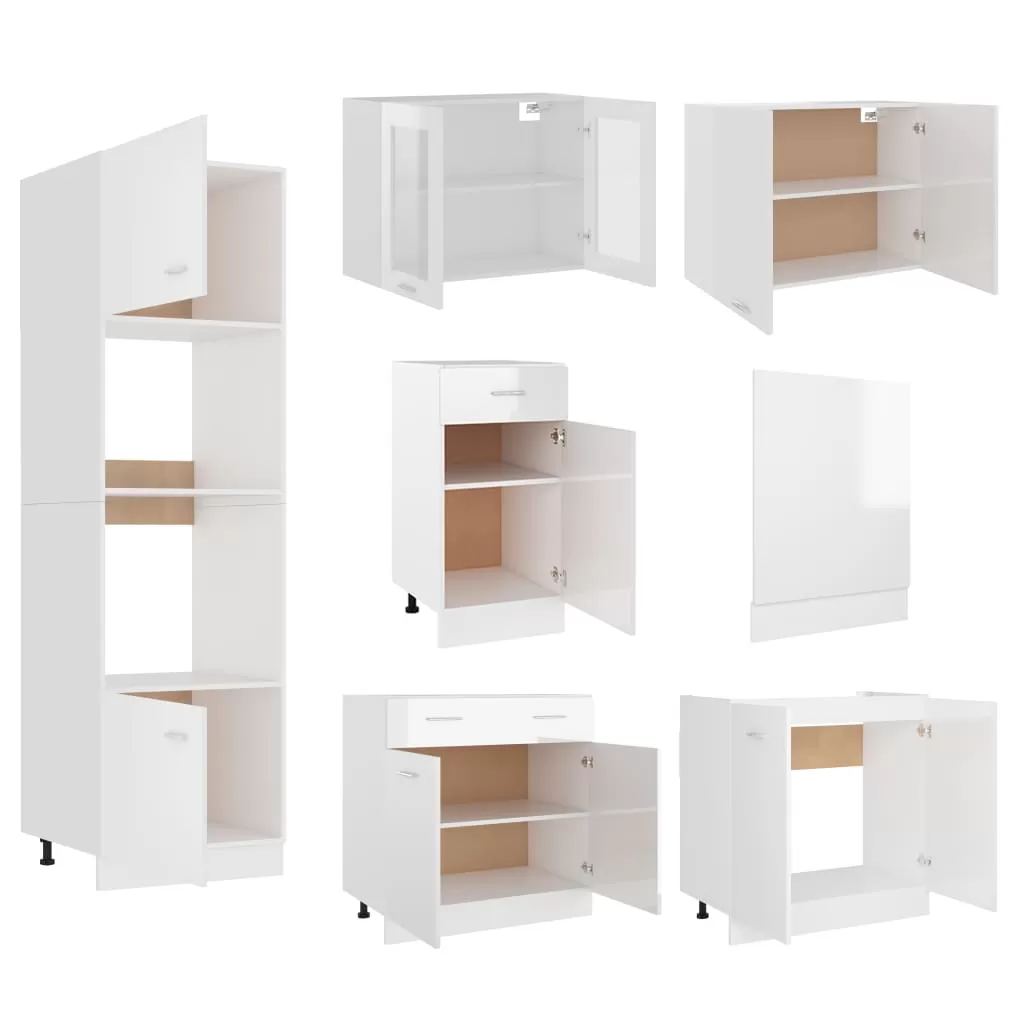 SET MOBILIER DE BUCATARIE DIN 7 PIESE, ALB LUCIOS [3]