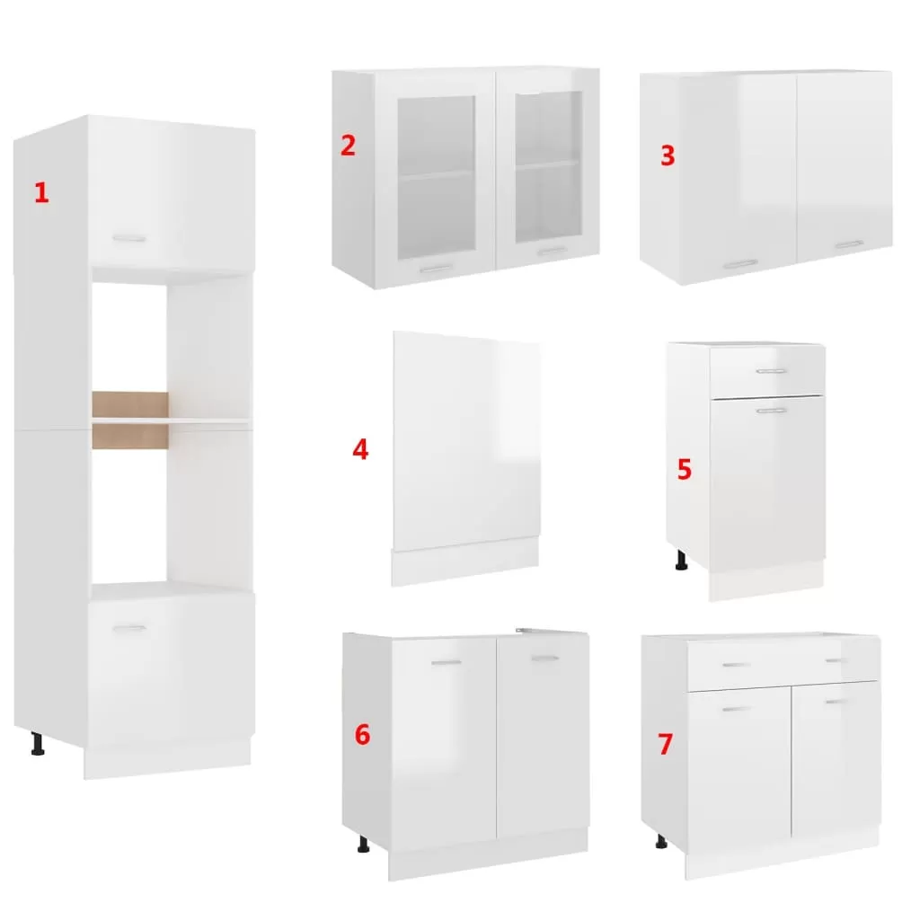 SET MOBILIER DE BUCATARIE DIN 7 PIESE, ALB LUCIOS [7]