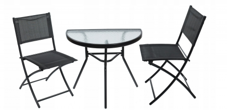 Scaune terasa - Set mobilier de gradina,3 piese,scaune pliabile