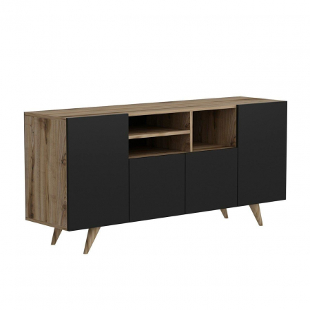 SET MOBILIER SUFRAGERIE, 3 CORPURI, PAL MELAMINAT, NATUR SI NEGRU, DORA, MINAR [3]