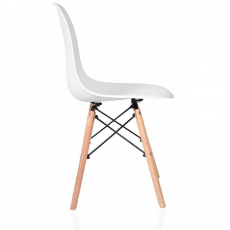 SET SCAUN STIL SCANDINAV, 4 BUCATI, LEMN SI PP, ALB, MAX 125 KG, 46X50X82 CM [7]