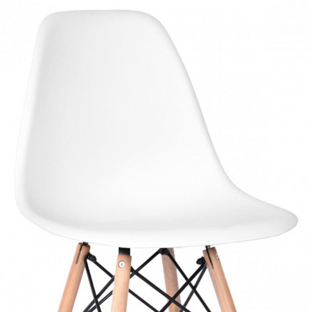 SET SCAUN STIL SCANDINAV, 4 BUCATI, LEMN SI PP, ALB, MAX 125 KG, 46X50X82 CM [3]