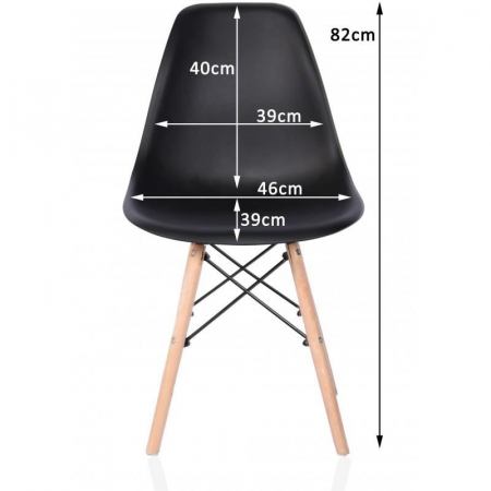SET SCAUN STIL SCANDINAV, 4 BUCATI, LEMN SI PP, ALB, MAX 125 KG, 46X50X82 CM [2]
