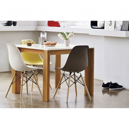 SET SCAUN STIL SCANDINAV, 4 BUCATI, LEMN SI PP, GRI, MAX 125 KG, 46X50X82 CM [1]