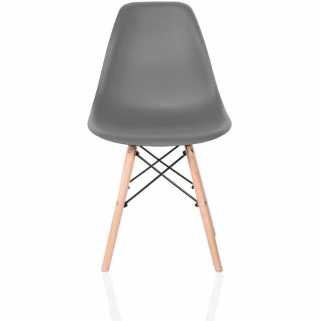 SET SCAUN STIL SCANDINAV, 4 BUCATI, LEMN SI PP, GRI, MAX 125 KG, 46X50X82 CM [4]
