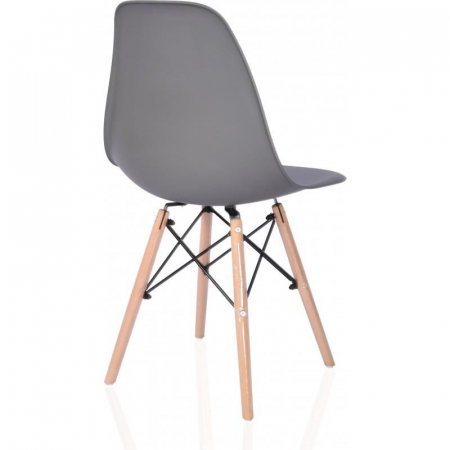 SET SCAUN STIL SCANDINAV, 4 BUCATI, LEMN SI PP, GRI, MAX 125 KG, 46X50X82 CM [3]