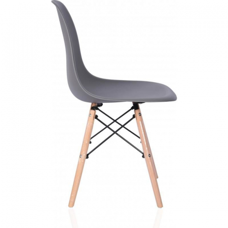SET SCAUN STIL SCANDINAV, 4 BUCATI, LEMN SI PP, GRI, MAX 125 KG, 46X50X82 CM [5]