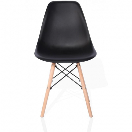 SET SCAUN STIL SCANDINAV, 4 BUCATI, LEMN SI PP, NEGRU, MAX 125 KG, 46X50X82 CM [4]